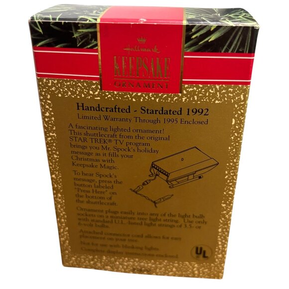 STAR TREK Hallmark Keepsake Ornament 1992 Shuttlecraft Galileo New in Box - Picture 2 of 5